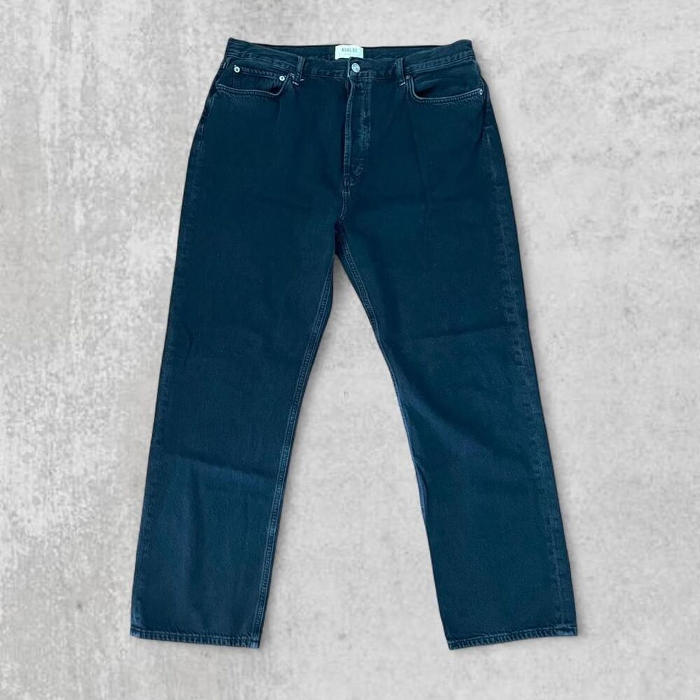 AGOLDE 90’s Pinch Waist Jeans High Rise Straight Leg Washed Black Size 34